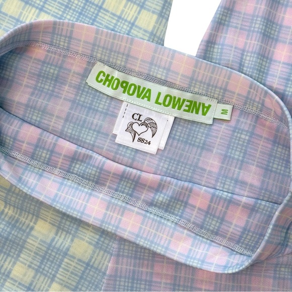 COPOVA LOWENA NWOT Multicolor plaid stirrup leggings Size M - Picture 9 of 9